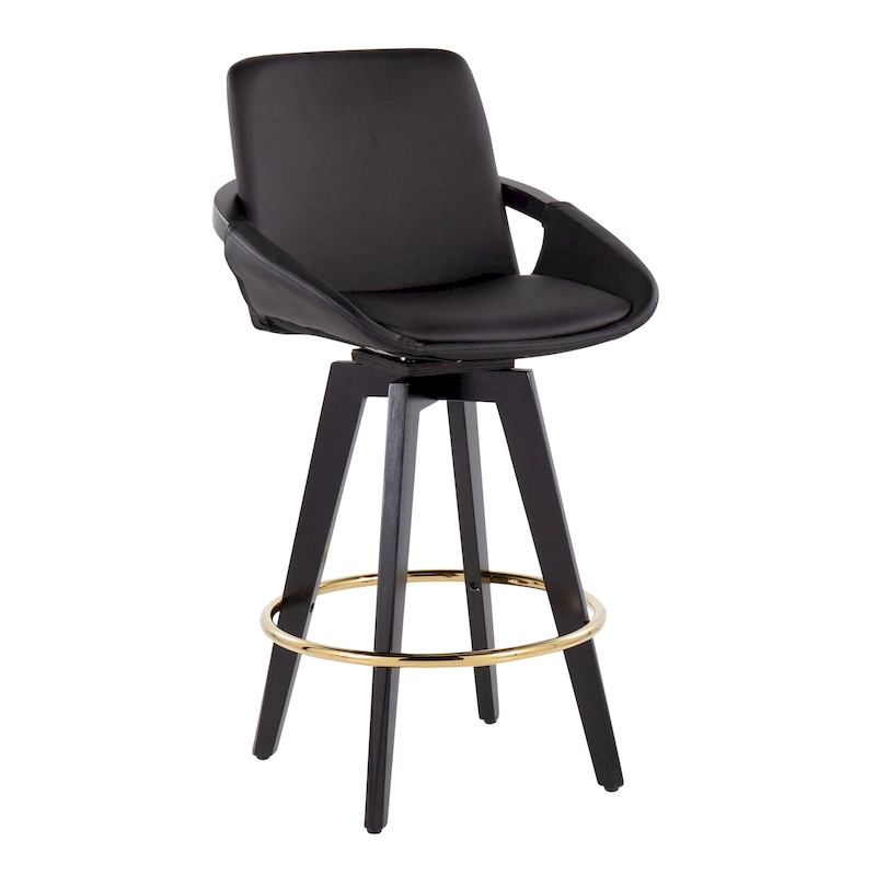 Carson Carrington Pugo Fixed-Height Counter Stool with Black Wood Base (Set of 2)