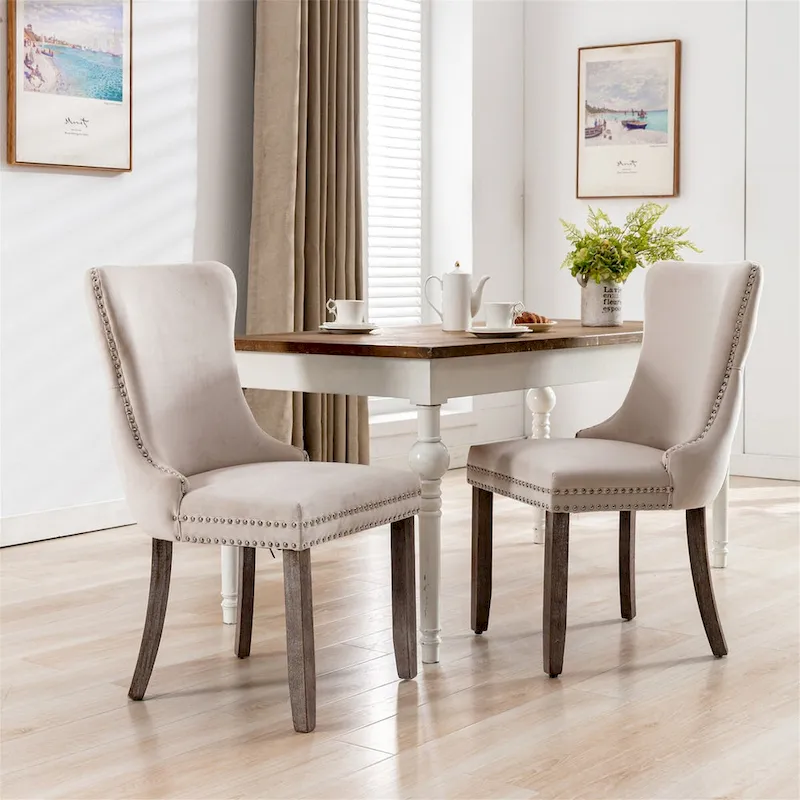 Mid-Century Modern Upholstered Dining Chair (Set of 2)