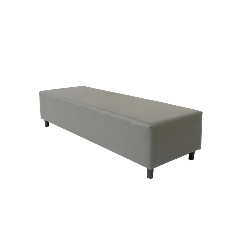 HomeRoots 72  Gray and Black Upholstered Genuine Leather Bench - 72