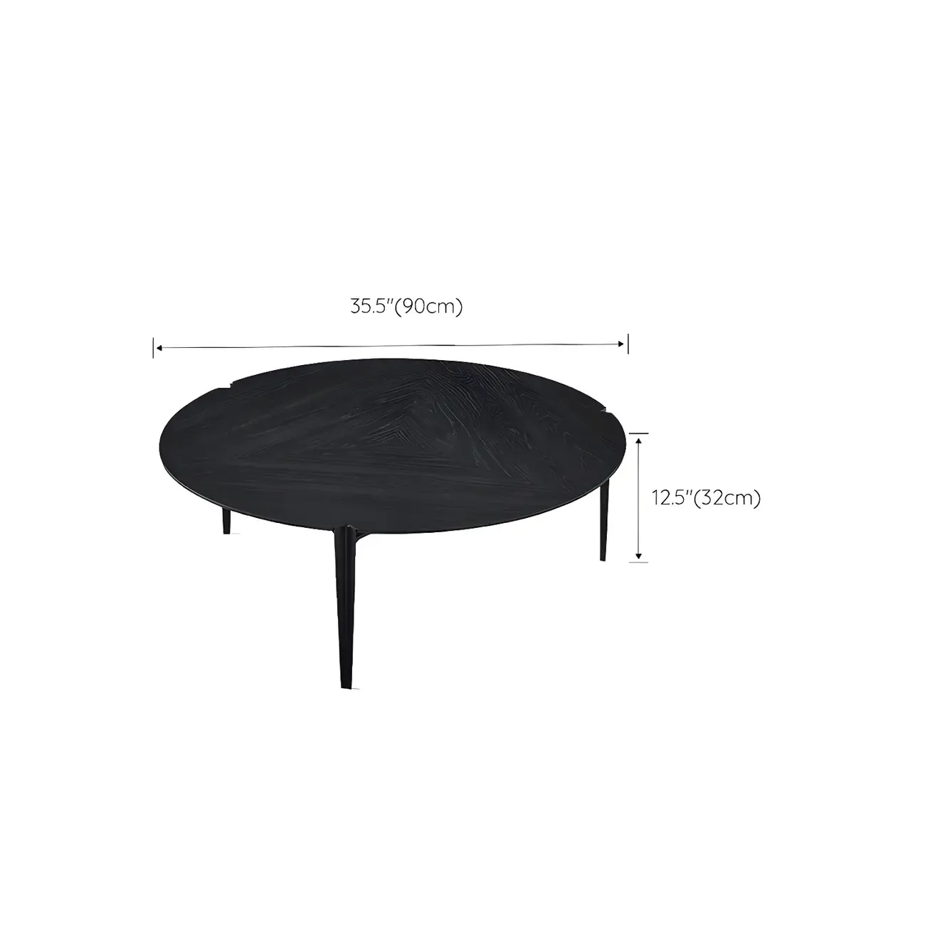 Black Scandinavian Chic Round Wood Coffee Table