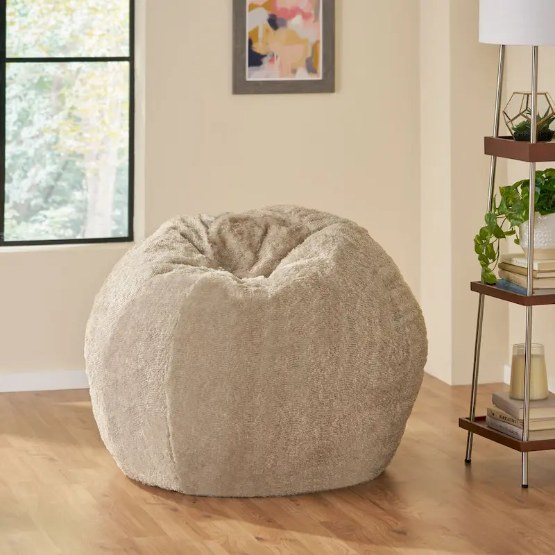 Greyrock Modern Glam Faux Fur Winter Bean Bag by Christopher Knight Home