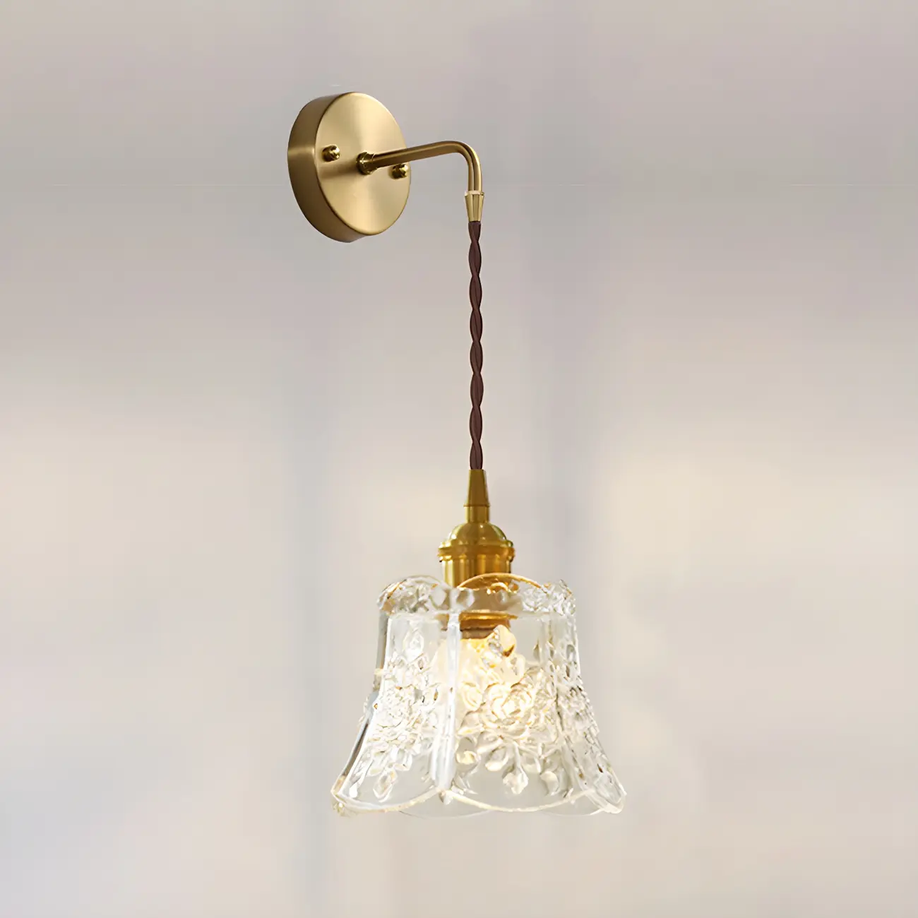 Modern Glass Gold Suspended Wall Vanity Light for Bathroom