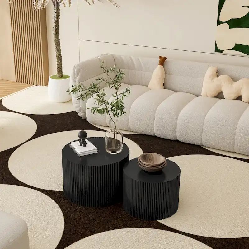 Wave Stripe Nesting Coffee Table Set