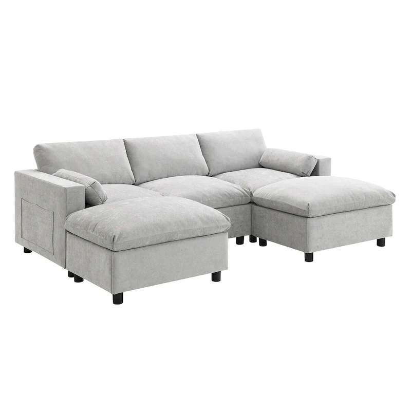 Merax 5 Seat U Shaped Sleeper Couch Set