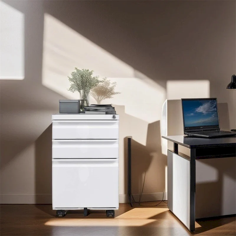 Mobile File Cabinet w/Lock,Metal Filing Cabinets for Office Organizer