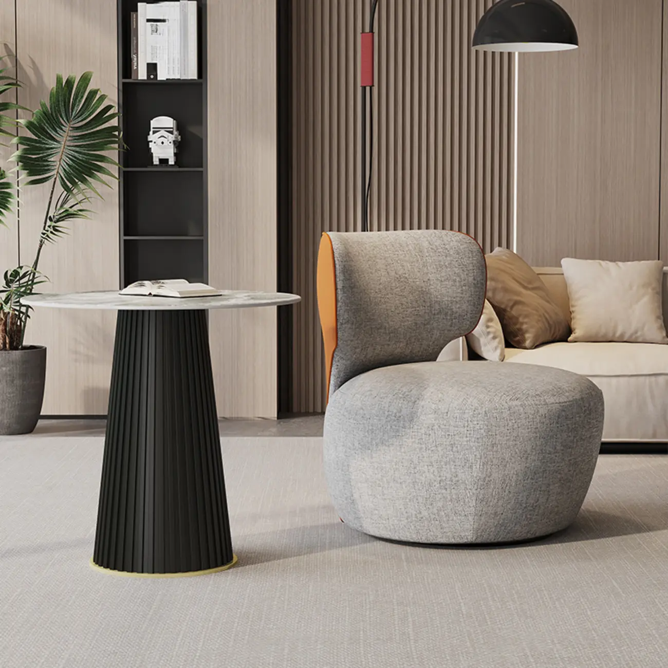 Glam Fabric Swivel Accent Chair with Scratch Resistant