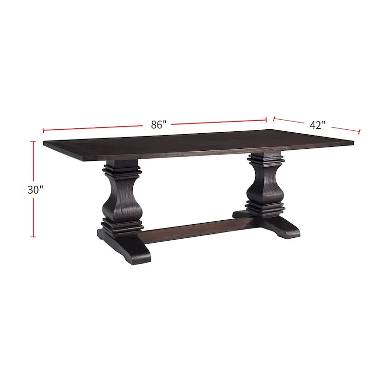 Rectangular Wood Dining Table in Rustic Espresinso