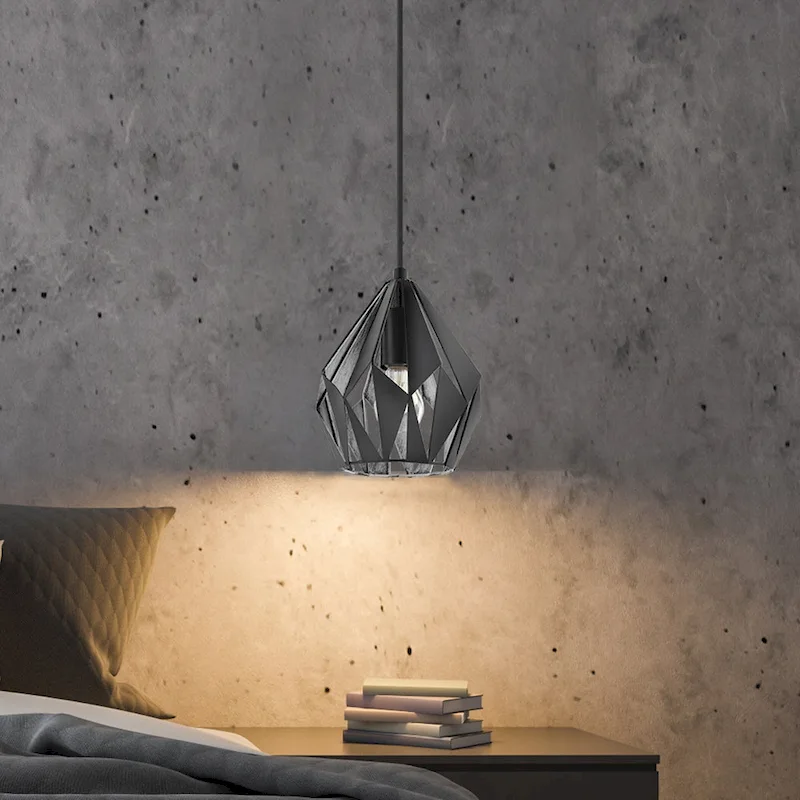 Eglo Carlton 3 Black and Silver 1-Light Geometric Pendant