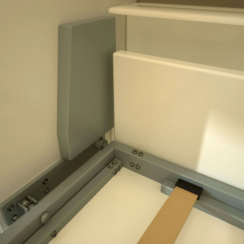 Modern Horizontal Twin Murphy Bed with Shelf Storage