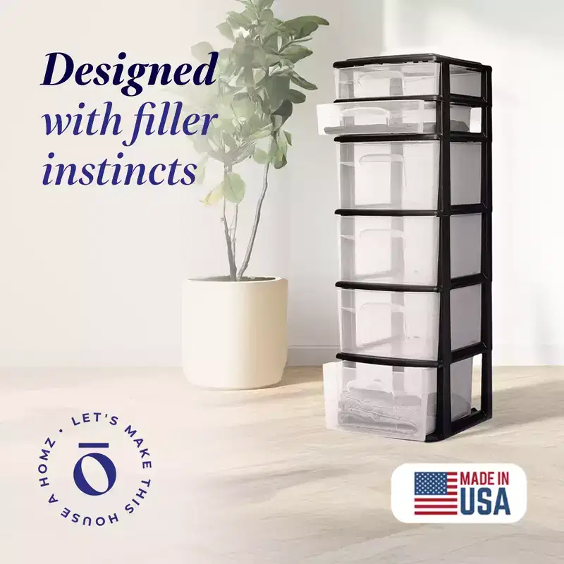 Homz 6-Drawer Plastic Bedroom & Closet Organizer Storage