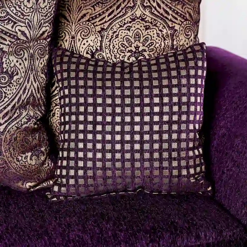 Grendel Traditional Purple Chenille Rolled Arms Loveseat by Furniture of America