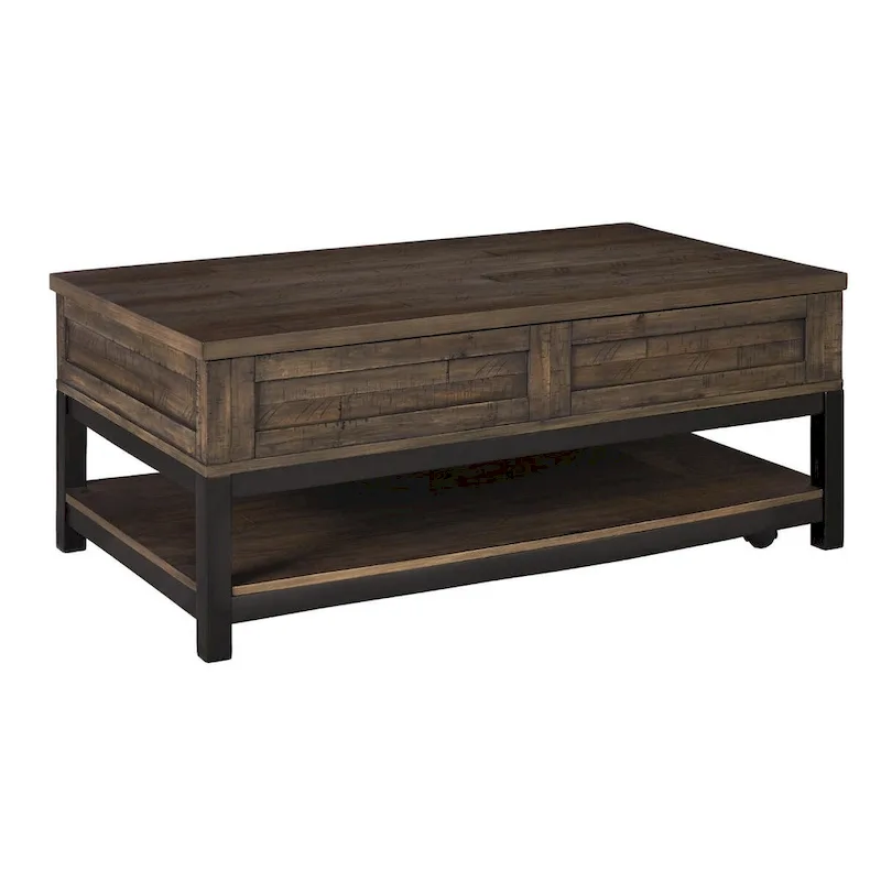 Johurst Grayish Brown Casual Rectangular Lift Top Cocktail Table