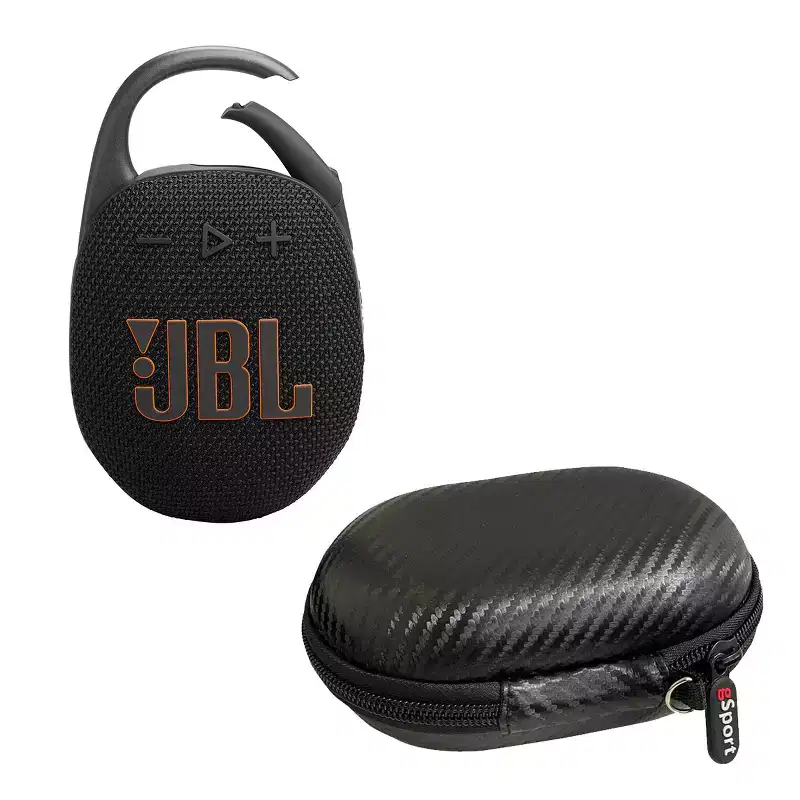 JBL Clip 5 Ultra Portable Bluetooth Speaker with gSport Carbon Fiber Case