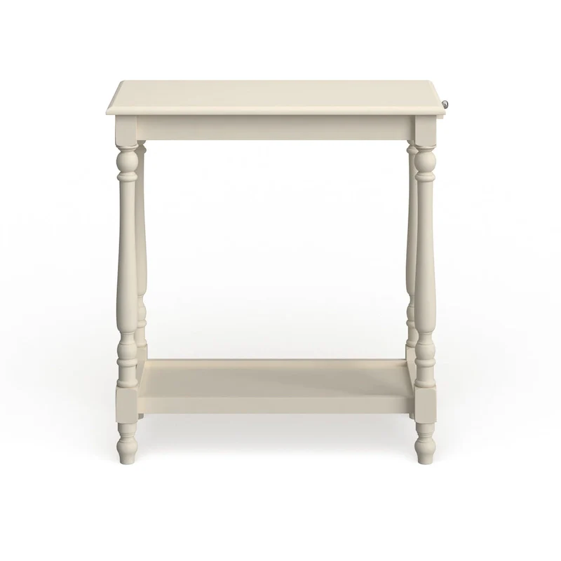 Quam Farmhouse White 25-inch Solid Wood 1-Shelf Side Table by Furniture of America