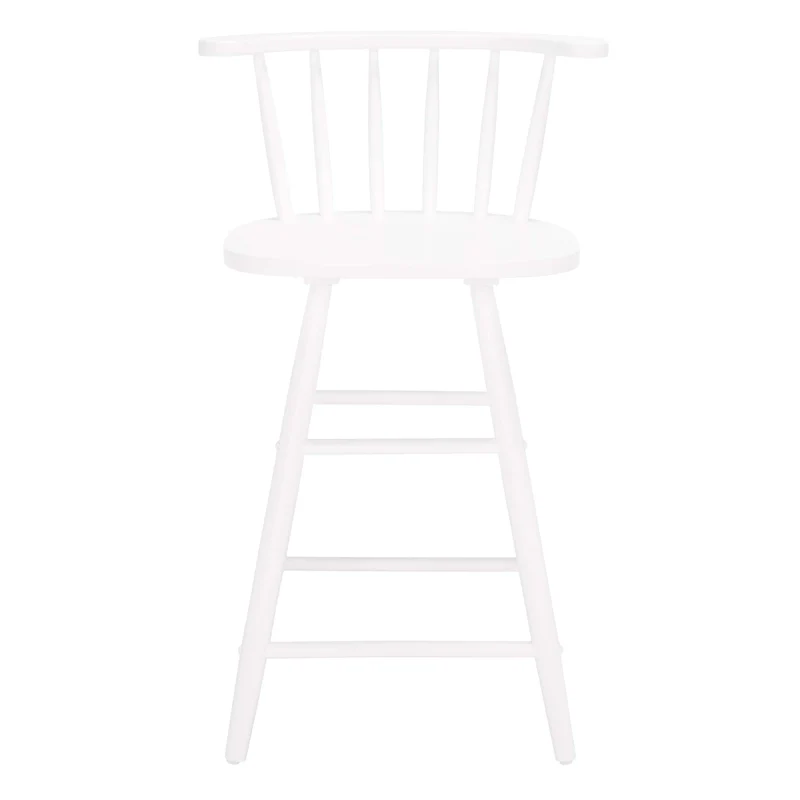 Farmhouse Counter Stool 25-Inch – Rustic-Chic Captain’s Chair Style – Jet Finish