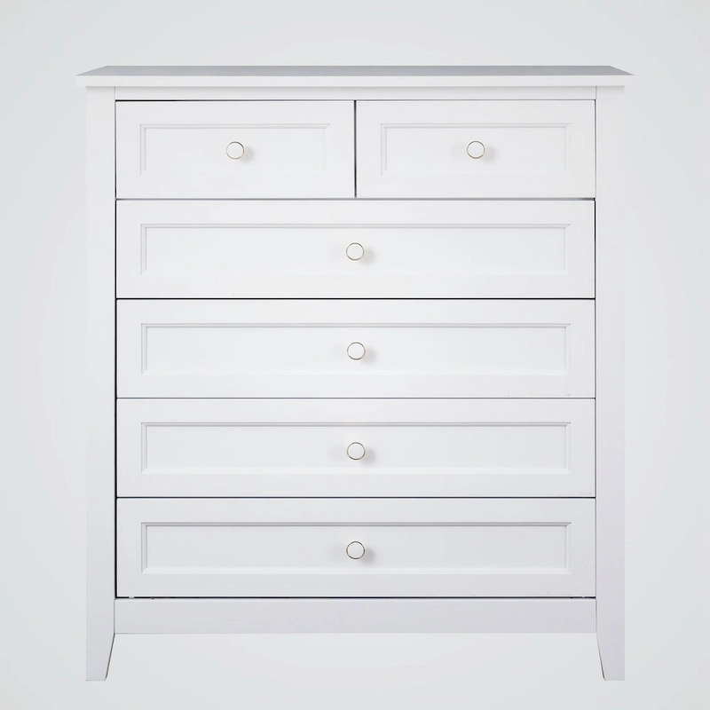 Solid Wood Spray-painted 6 Drawer Chest