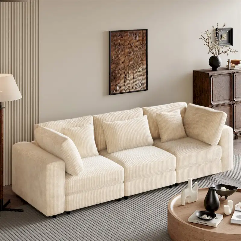 105 3 Seater Sofa with Removable Back Cushions and 5 Pillows