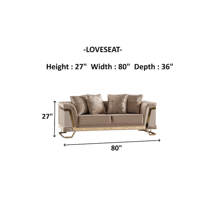 Renillo Upholstered Velvet Loveseat