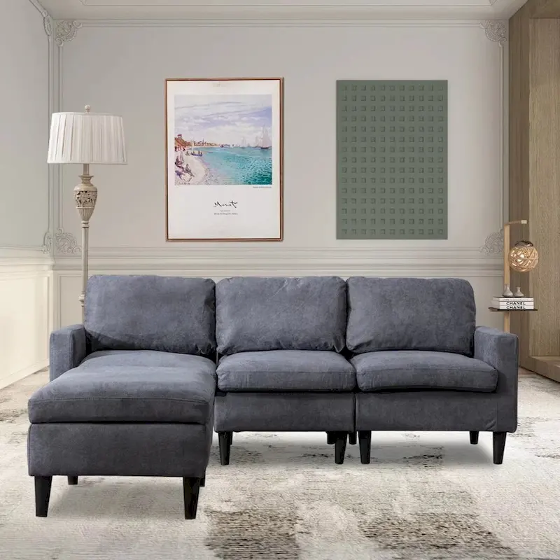 DIY Convertible Sectional Sofa Couch with Ottoman