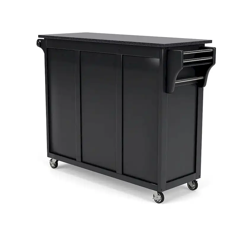 Homestyles Create-A-Cart Black Wood Kitchen Cart - 48 x 18 x 36