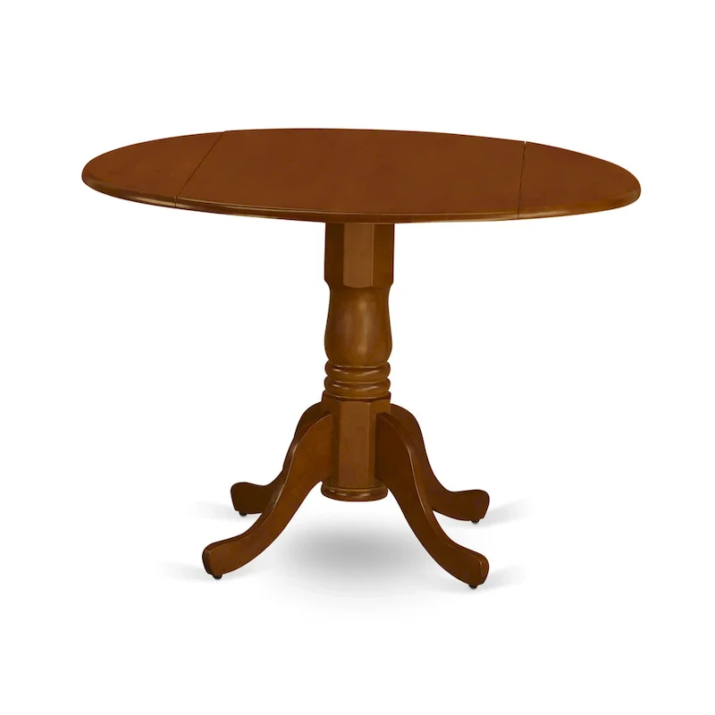 Round Dining Table with Drop Leaf and Pedestal Base - 42 Inch - Seats 4