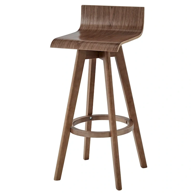Ellery Mid-Century Modern Swivel Wood Stool (Set of 2) iNSPIRE Q Modern