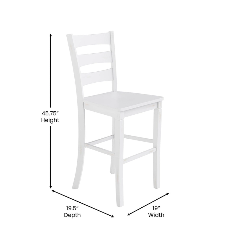 Commercial Grade Wooden Bar Height Stool, Set of 2