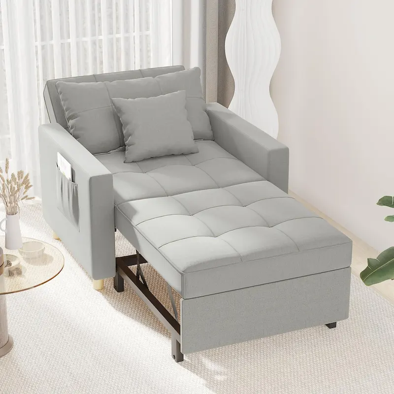 AECOJOY Adjustable Sleeper Chair Bed 3-in-1 Convertible Futon Sofa