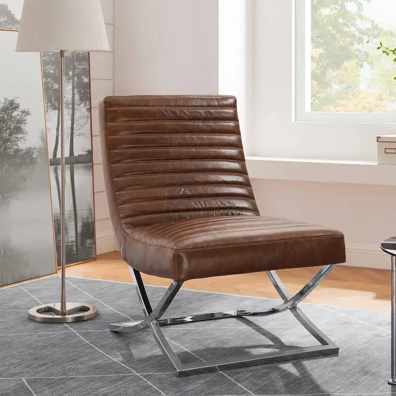 Art Leon Retro Armless Leather Chair