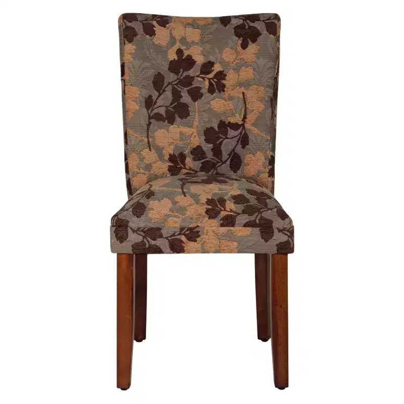 Parsons Dining Chair Brown/Tan - HomePop: Upholstered, Wood Legs, Foam Cushion, Spot Clean, K1136-F975