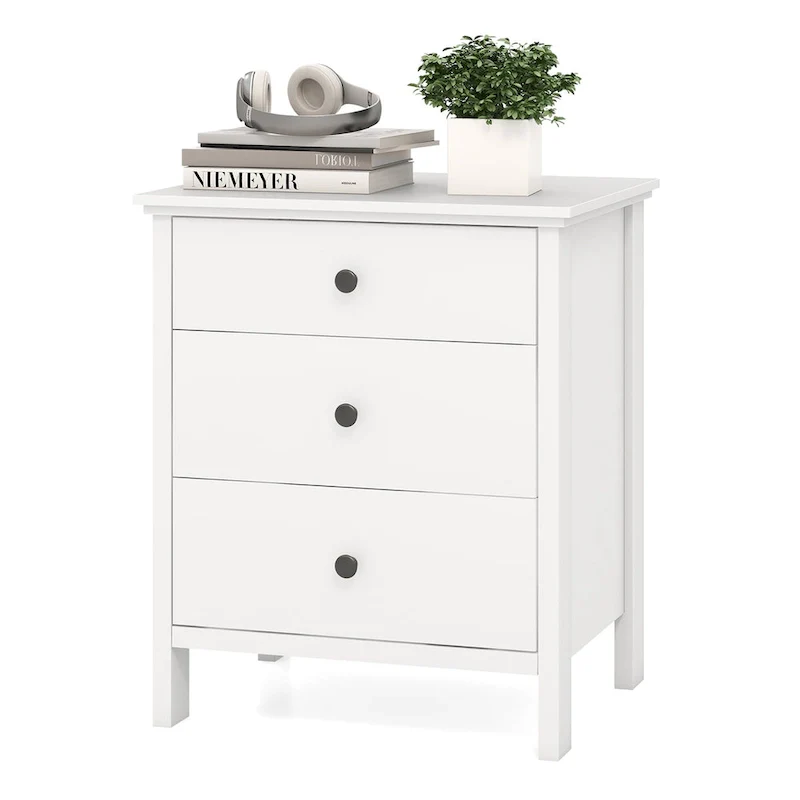 Gymax 3-Drawer Nightstand Wooden Bedside Table Modern Side End Table - See Details