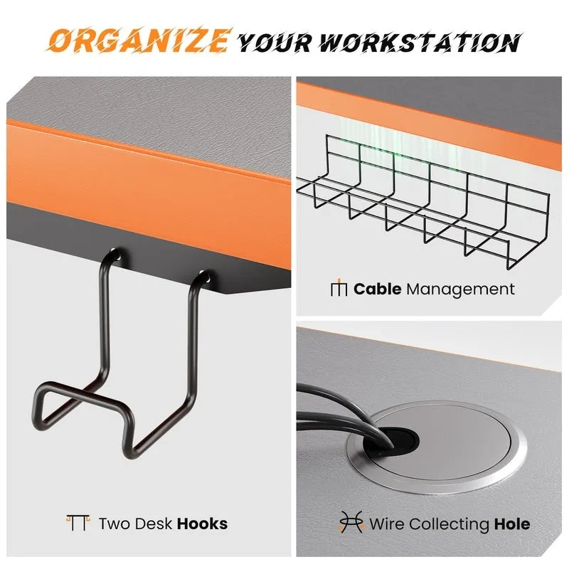 SIAGO 48 x 24 Inch Computer Desk Height Adjustable Electric Sit Stand Up Desk