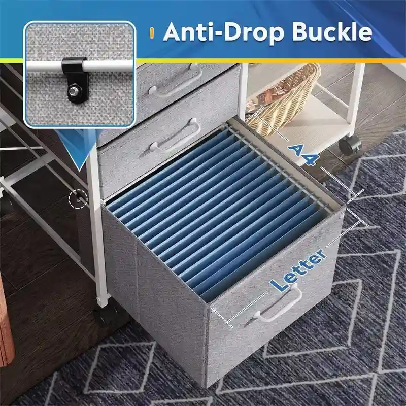 3 Drawer Mobile File Cabinet - 15.75 D x 29.53 W x 26.77 H