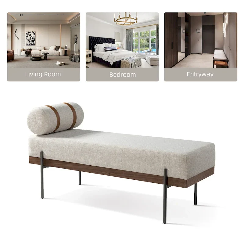 Damacio Entryway Bench with Removable Pillow