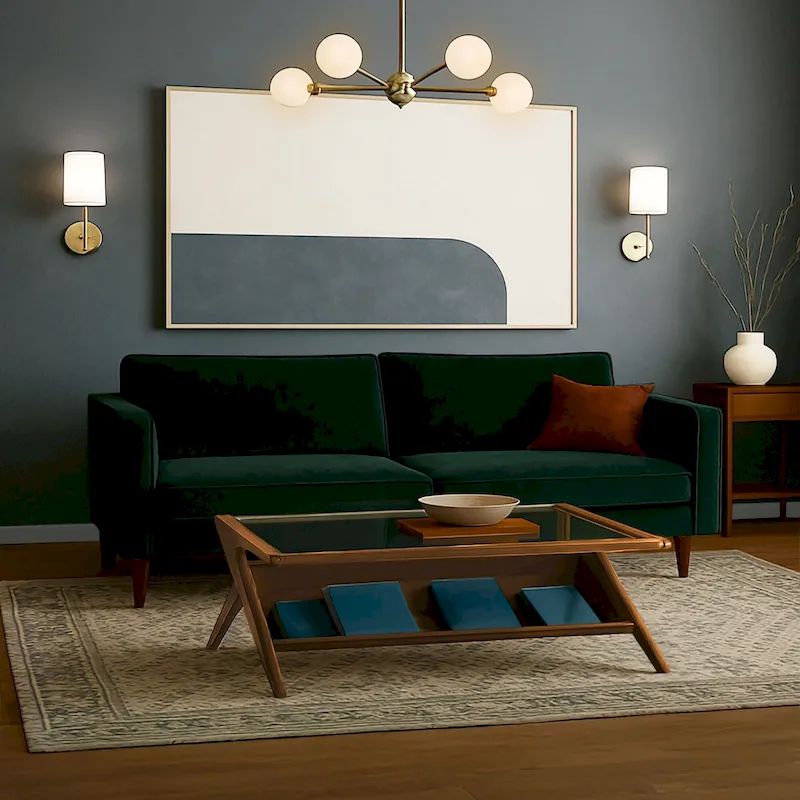 INK+IVY Rocket wood & tempered glass coffee table