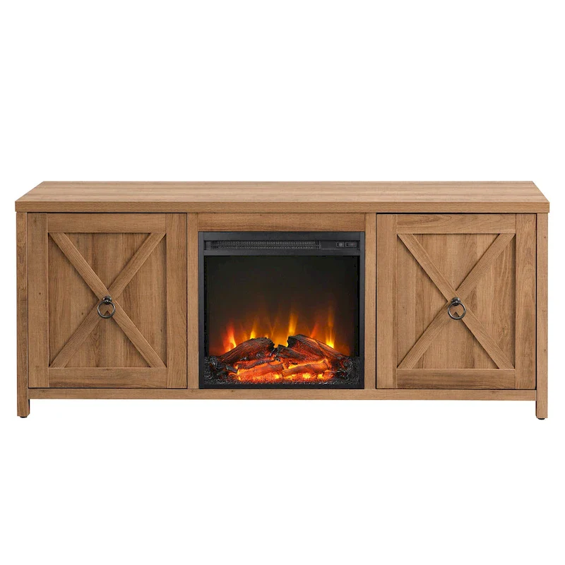 Granger 58  TV Stand with Log Fireplace Insert