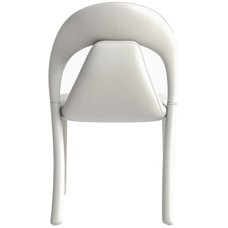 Solace Modern Dining Chair in Upholstered Leather with Steel Frame & Legs by LeisureMod