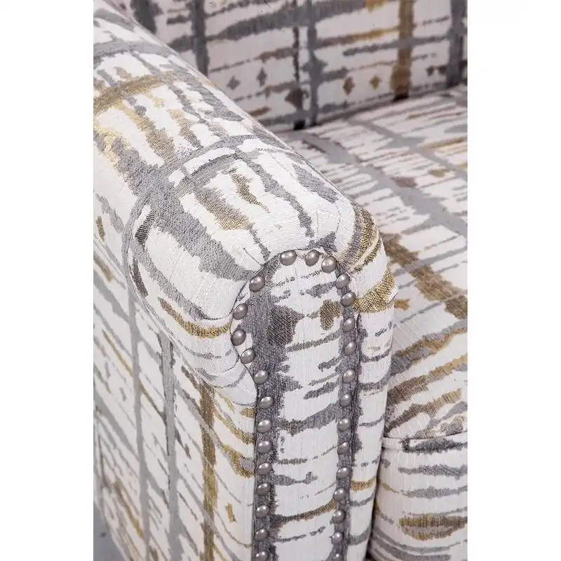 Roseanne Upholstered Accent Armchair with Silver Nailhead Trim