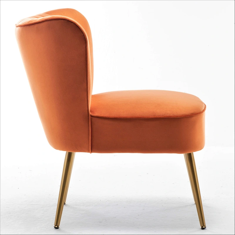 Sauter 23.2 Wide Mid-Century Modern Microfiber Accent Chair with Metal Leg