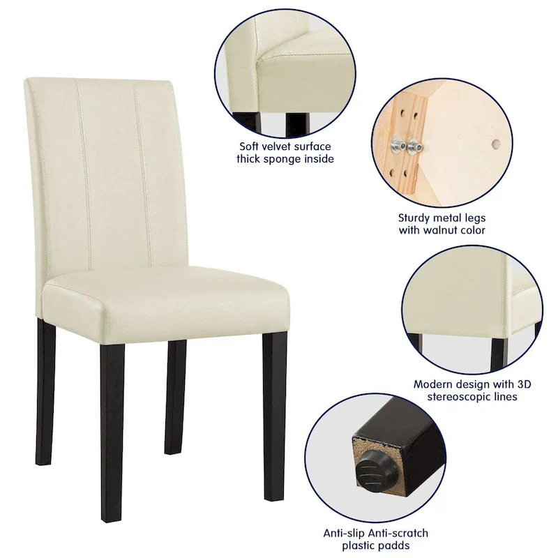 Subrtex(Set of 2)Faux Leather Parsons Upholstered Dining Chair