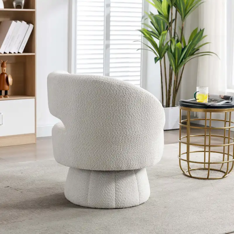 360 Degree Swivel Cuddle Barrel Accent Chairs with Wide Upholstered