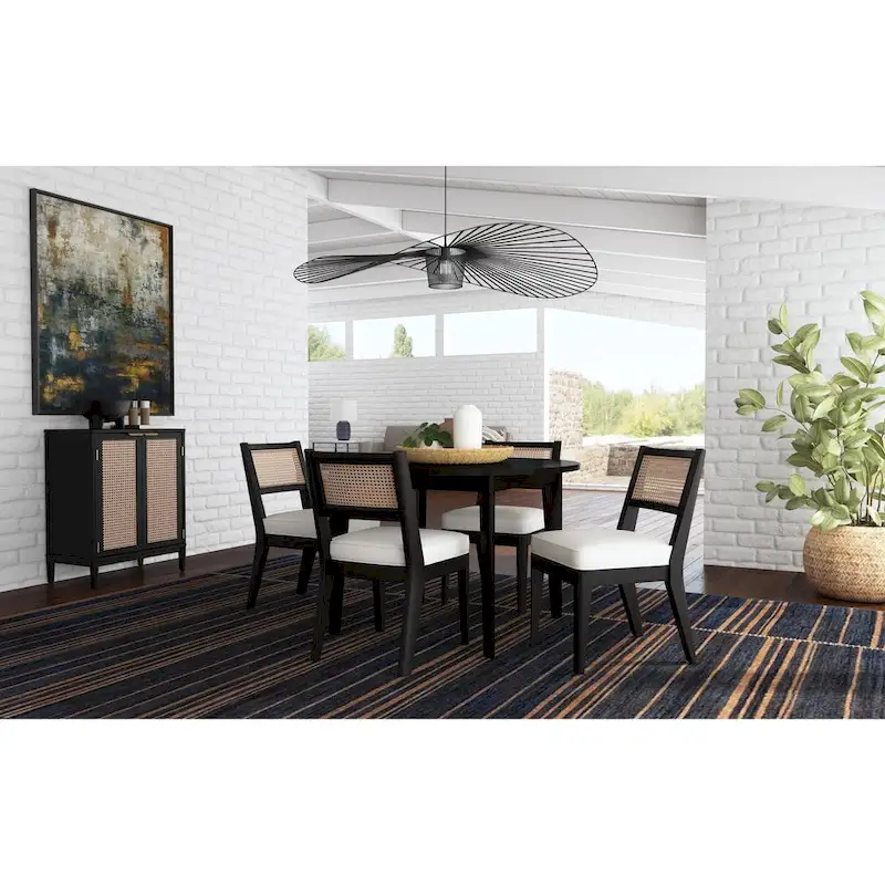 Black Wood Round Dining Table