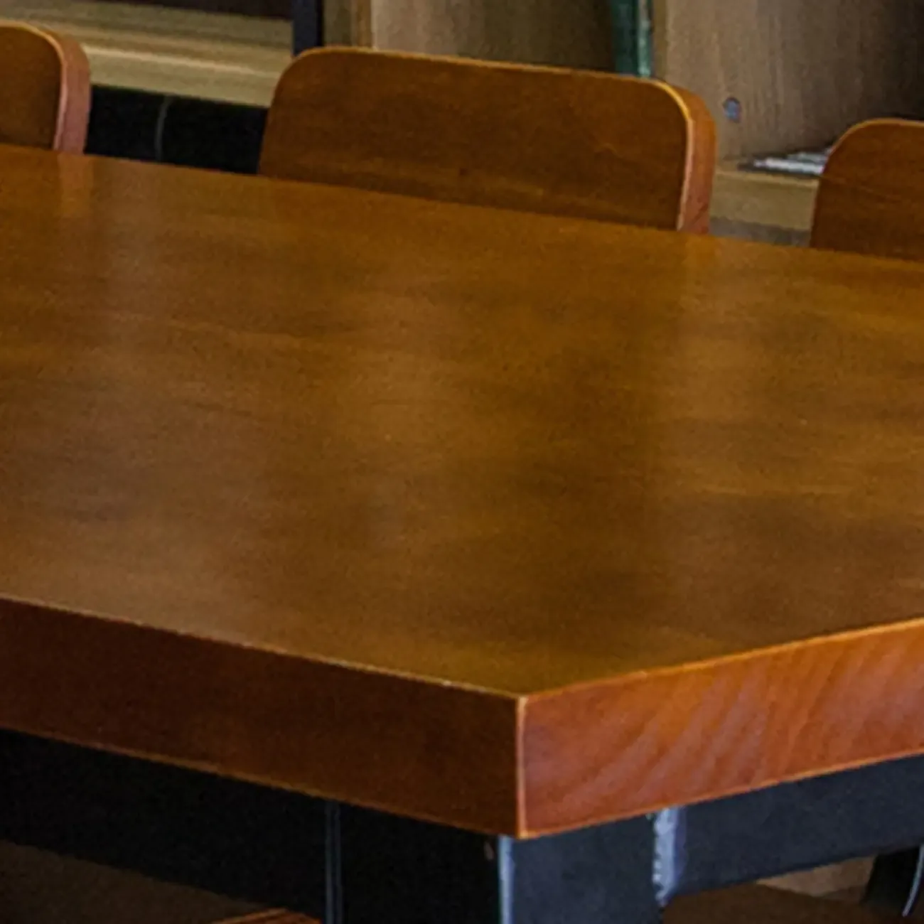 Industrial Brown Wood Black Iron 4-Leg Rectangular Bar Tables