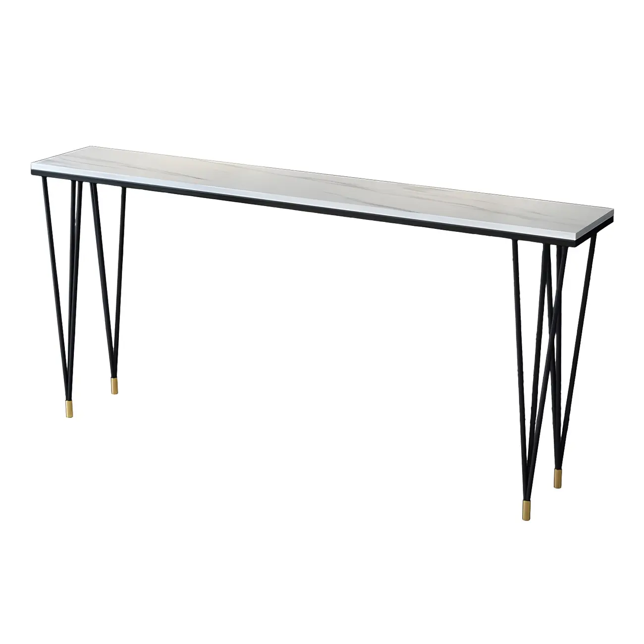 Sleek Black Faux Marble Top Bar Tables