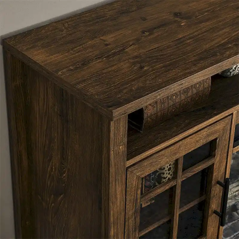 TV Media Stand with Electric Fireplace KD Inserts Heater - 55 inches