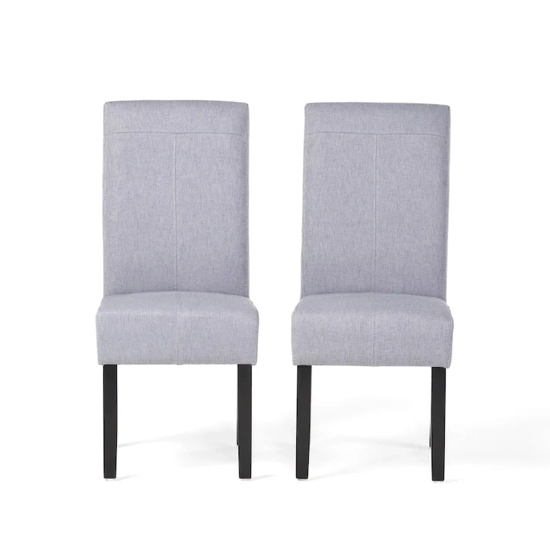Upholstered Dining Chairs Set of 2 - Contemporary T-Stitch Design, 17.75