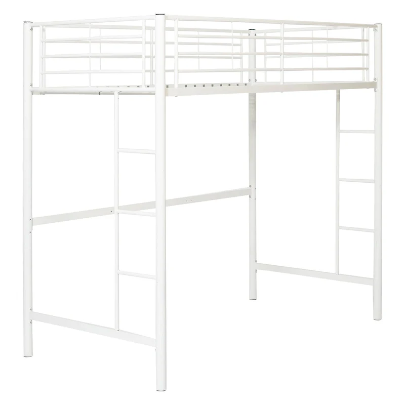 Middlebrook Abner White Metal Classic Twin Loft Bed