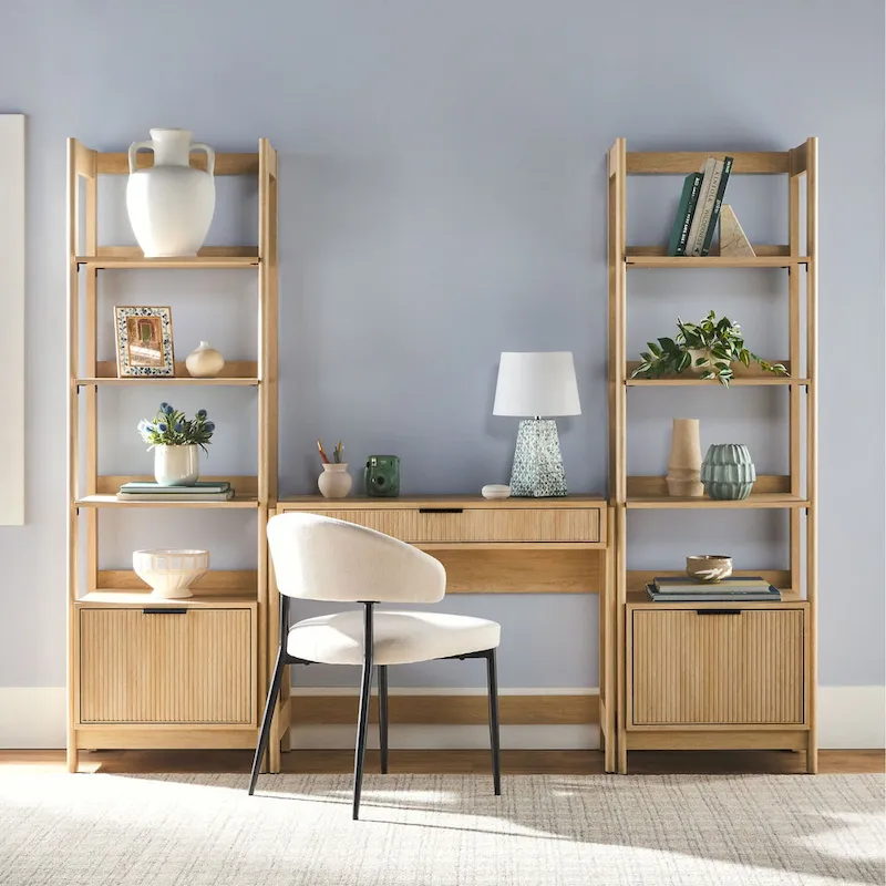 Middlebrook 3-Piece Set Writing Desk with 2 Narrow Bookcases