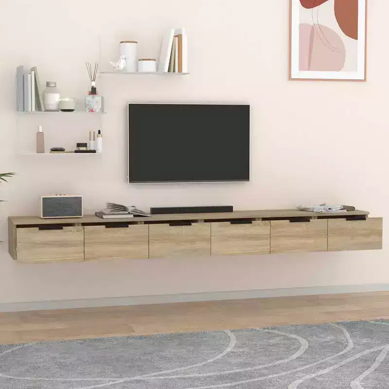 vidaXL Wall Cabinet Set of 2 Sonoma oak Engineered wood