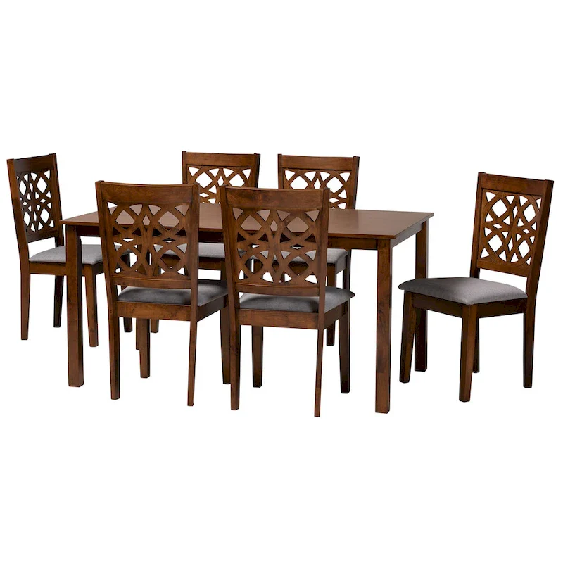 Abigail Modern styled Fabric and Wood Dining Set